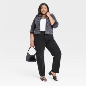 Ava & Viv Women's Black Straight Leg Jeans